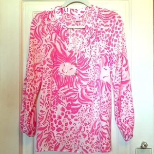Lilly Pulitzer Elsa Top Pink Lion